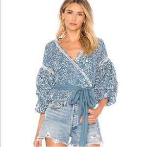 Saylor Eyelet Surplice Blouse